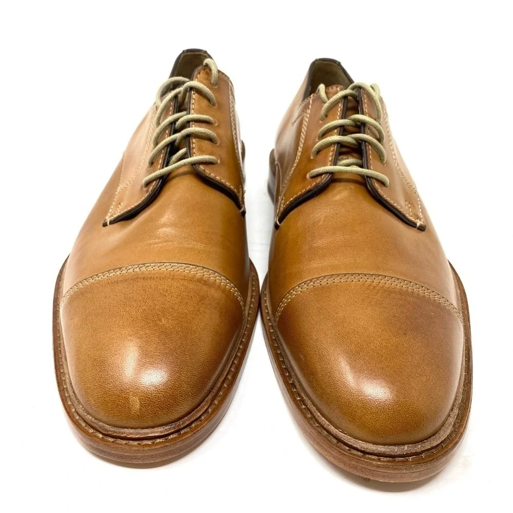 Johnston & Murphy Campbell Cap Toe Oxford Tan full grain leather